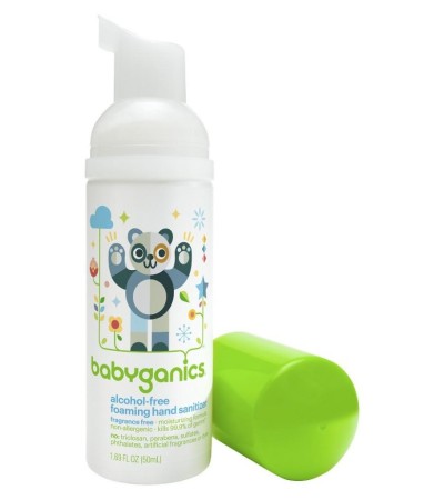 BabyGanics, Foaming Hand Sanitizer, Alcohol-Free, Fragrance Free/ Mandarin, 1.69 fl oz (50 ml)