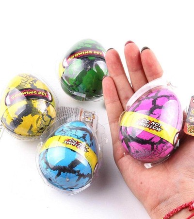 4PCS Dinosaur Eggs Hatch In Water Novelty Toys Dinosaur Egg Growing Pet Watercolor Cracks Grow Egg Kids Educational Toys Gift