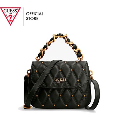 GUESS Women's Triana Black Flap Shoulder Bag